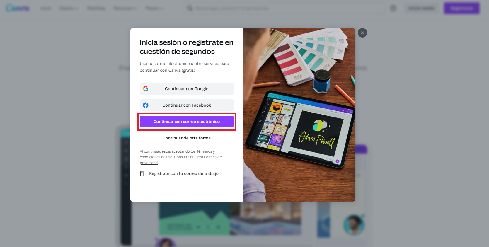 Guia rapida para el uso de Canva