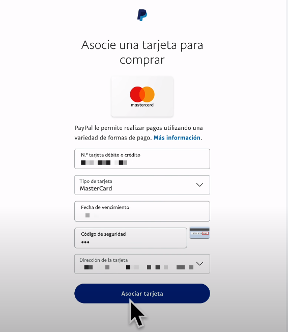 asociar tarjeta de credito