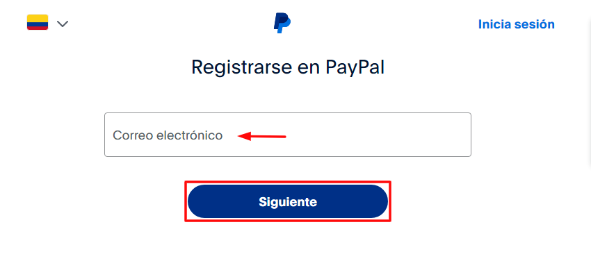 registrase en paypal