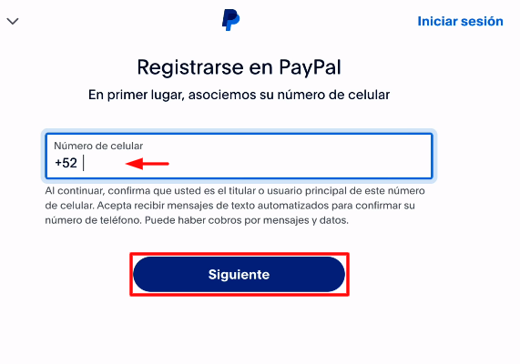 registrate en paypal