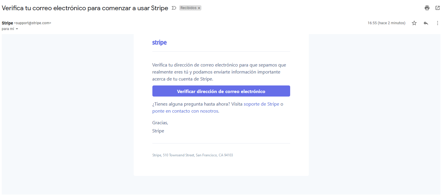 crea tu cuenta stripe